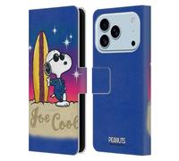 Head Case Designs Officially Licensed Peanuts Joe Cool Surf Snoopy Boardwalk Airbrush Leather Wallet Case Compatible With Apple iPhone 17 Pro
