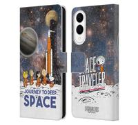 Head Case Designs Officially Licensed Peanuts Journey to Deep Space Secrets Of Apollo 10 Leather Wallet Case Compatible With Samsung Galaxy S25 Edge