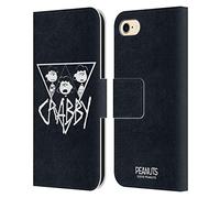 Head Case Designs Officially Licensed Peanuts Lucy Van Pelt Crabby Rock Tees Leather Wallet Case Compatible With Apple iPhone 7/8 / SE 2020 & 2022