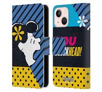 Head Case Designs Officially Licensed Peanuts Lucy van Pelt Halfs And Laughs Leather Wallet Case Compatible With Apple iPhone 13 Mini