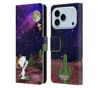 Head Case Designs Officially Licensed Peanuts Nebula Balloon Woodstock Snoopy Space Cowboy Leather Wallet Case Compatible With Apple iPhone 17 Pro