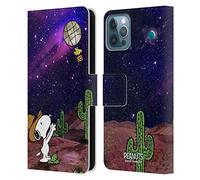 Head Case Designs Officially Licensed Peanuts Nebula Balloon Woodstock Snoopy Space Cowboy Leather Wallet Case Compatible With Apple iPhone 12 / iPhone 12 Pro