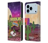 Head Case Designs Officially Licensed Peanuts Nebula Cactus Needles Snoopy Space Cowboy Leather Wallet Case Compatible With Apple iPhone 17 Pro
