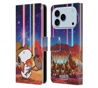 Head Case Designs Officially Licensed Peanuts Nebula Horse Riding Snoopy Space Cowboy Leather Wallet Case Compatible With Apple iPhone 17 Pro