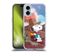 Head Case Designs Officially Licensed Peanuts Nebula Ranger Snoopy Space Cowboy Gel Case [Military Grade Protection] Compatible with Apple iPhone 16 and Compatible with MagSafe