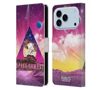Head Case Designs Officially Licensed Peanuts Nebula Triangle Snoopy Space Cowboy Leather Wallet Case Compatible With Apple iPhone 17 Pro