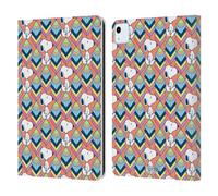 Head Case Designs Officially Licensed Peanuts Orange Pattern Snoopy Deco Dreams Leather Wallet Case Compatible With Apple iPad Air 11 2020/2022/2024/2025