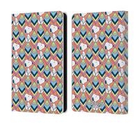 Head Case Designs Officially Licensed Peanuts Orange Pattern Snoopy Deco Dreams Leather Wallet Case Compatible With Kindle Paperwhite 5 (2021)