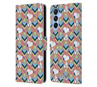 Head Case Designs Officially Licensed Peanuts Orange Pattern Snoopy Deco Dreams Leather Wallet Case Compatible With Samsung Galaxy A16 5G