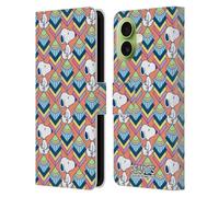 Head Case Designs Officially Licensed Peanuts Orange Pattern Snoopy Deco Dreams Leather Wallet Case Compatible With Apple iPhone 17