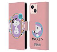 Head Case Designs Officially Licensed Peanuts Pastels Snoopy Deco Dreams Leather Wallet Case Compatible With Apple iPhone 13