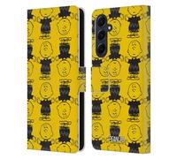 Head Case Designs Officially Licensed Peanuts Patterns 2 Charlie Brown Leather Wallet Case Compatible With Samsung Galaxy A55 5G
