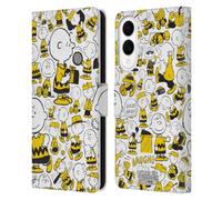 Head Case Designs Officially Licensed Peanuts Patterns 3 Charlie Brown Leather Wallet Case Compatible With Samsung Galaxy S25 Edge