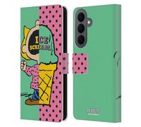 Head Case Designs Officially Licensed Peanuts Sally Ice Cream Halfs And Laughs Leather Wallet Case Compatible With Samsung Galaxy S26 Plus