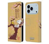 Head Case Designs Officially Licensed Peanuts Sleepy Oriental Snoopy Leather Wallet Case Compatible With Apple iPhone 17 Pro