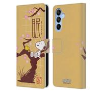 Head Case Designs Officially Licensed Peanuts Sleepy Oriental Snoopy Leather Wallet Case Compatible With Samsung Galaxy A16 5G
