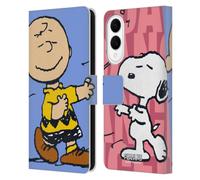Head Case Designs Officially Licensed Peanuts Snoopy & Charlie Halfs And Laughs Leather Wallet Case Compatible With Samsung Galaxy S25 Edge