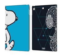 Head Case Designs Officially Licensed Peanuts Snoopy Geometric Halfs And Laughs Leather Wallet Case Compatible With Apple iPad 10.2 2019/2020/2021