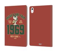 Head Case Designs Officially Licensed Peanuts Snoopy Guitar 1969 Woodstock 50th Leather Wallet Case Compatible With Apple iPad Air 11 2020/2022/2024/2025