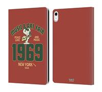 Head Case Designs Officially Licensed Peanuts Snoopy Guitar 1969 Woodstock 50th Leather Wallet Case Compatible With Apple iPad 10.9 2022/2025