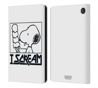 Head Case Designs Officially Licensed Peanuts Snoopy I Scream Rock Tees Leather Wallet Case Compatible With Amazon Fire 7 2022