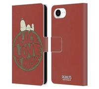 Head Case Designs Officially Licensed Peanuts Snoopy Peace Love Music Woodstock 50th Leather Wallet Case Compatible With Apple iPhone 16e