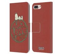 Head Case Designs Officially Licensed Peanuts Snoopy Peace Love Music Woodstock 50th Leather Wallet Case Compatible With Apple iPhone 7 Plus/iPhone 8 Plus
