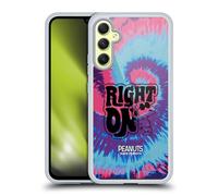 Head Case Designs Officially Licensed Peanuts Snoopy Tie Dye Right On Woodstock 50th Gel Case [Military Grade Protection] Compatible With Samsung Galaxy A34 5G