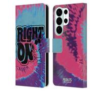 Head Case Designs Officially Licensed Peanuts Snoopy Tie Dye Right On Woodstock 50th Leather Wallet Case Compatible With Samsung Galaxy S26 Ultra