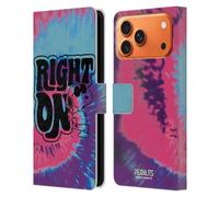 Head Case Designs Officially Licensed Peanuts Snoopy Tie Dye Right On Woodstock 50th Leather Wallet Case Compatible With Apple iPhone 17 Pro Max