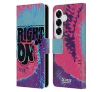 Head Case Designs Officially Licensed Peanuts Snoopy Tie Dye Right On Woodstock 50th Leather Wallet Case Compatible With Samsung Galaxy S26