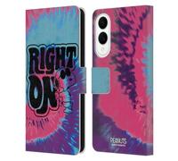 Head Case Designs Officially Licensed Peanuts Snoopy Tie Dye Right On Woodstock 50th Leather Wallet Case Compatible With Samsung Galaxy S25 Edge