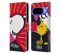 Head Case Designs Officially Licensed Peanuts Snoopy & Woodstock 2 Halfs And Laughs Leather Wallet Case Compatible With Google Pixel 10