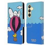 Head Case Designs Officially Licensed Peanuts Snoopy & Woodstock Balloon Halfs And Laughs Leather Wallet Case Compatible With Samsung Galaxy S24 5G