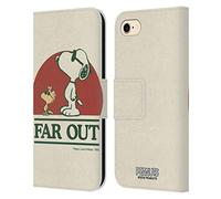 Head Case Designs Officially Licensed Peanuts Snoopy Woodstock Far Out Woodstock 50th Leather Wallet Case Compatible With Apple iPhone 7/8 / SE 2020 & 2022