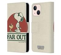 Head Case Designs Officially Licensed Peanuts Snoopy Woodstock Far Out Woodstock 50th Leather Wallet Case Compatible With Apple iPhone 13 Mini