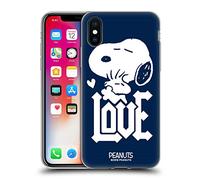 Head Case Designs Officially Licensed Peanuts Snoopy Woodstock Love Rock Tees Gel Case [Military Grade Protection] Compatible With Apple iPhone X/iPhone XS