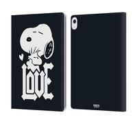 Head Case Designs Officially Licensed Peanuts Snoopy Woodstock Love Rock Tees Leather Wallet Case Compatible With Apple iPad Air 13 2024/2025