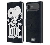 Head Case Designs Officially Licensed Peanuts Snoopy Woodstock Love Rock Tees Leather Wallet Case Compatible With Apple iPhone 17 Air