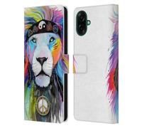 Head Case Designs Officially Licensed Pixie Cold Hippy Lion Cats Leather Wallet Case Compatible With Samsung Galaxy A07