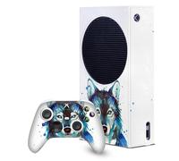Head Case Designs Officially Licensed Pixie Cold Ice Wolf Art Mix Game Console Wrap and Game Controller Skin Bundle Compatible With Xbox Series S