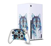 Head Case Designs Officially Licensed Pixie Cold Ice Wolf Art Mix Game Console Wrap and Game Controller Skin Bundle Compatible With Xbox Series X