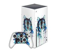 Head Case Designs Officially Licensed Pixie Cold Ice Wolf Art Mix Vinyl Sticker Gaming Skin Decal Cover Compatible With Xbox Series X Console and Controller Bundle