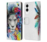 Head Case Designs Officially Licensed Pixie Cold King Of The Lions Cats Leather Wallet Case Compatible With Samsung Galaxy S25 Edge