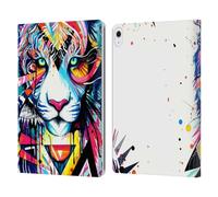 Head Case Designs Officially Licensed Pixie Cold Shattered Tiger Cats Leather Wallet Case Compatible With Apple iPad Air 13 2024/2025