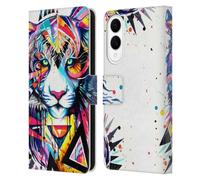 Head Case Designs Officially Licensed Pixie Cold Shattered Tiger Cats Leather Wallet Case Compatible With Samsung Galaxy S25 Edge