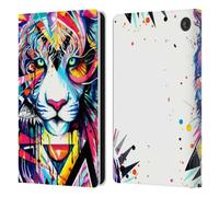 Head Case Designs Officially Licensed Pixie Cold Shattered Tiger Cats Leather Wallet Case Compatible With Amazon Fire 7 2022