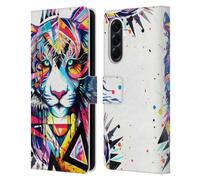 Head Case Designs Officially Licensed Pixie Cold Shattered Tiger Cats Leather Wallet Case Compatible With Samsung Galaxy A56 5G