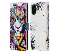 Head Case Designs Officially Licensed Pixie Cold Shattered Tiger Cats Leather Wallet Case Compatible With Samsung Galaxy A07