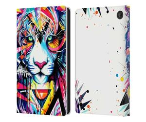 Head Case Designs Officially Licensed Pixie Cold Shattered Tiger Cats Leather Wallet Case Compatible With Amazon Fire 7 2022
